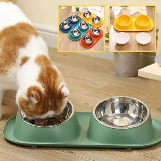 Gamelle Double en acier inoxydable pour chat Shop1103305562 Store