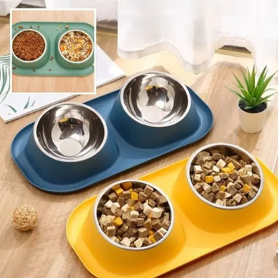 Gamelle Double en acier inoxydable pour chat Shop1103305562 Store