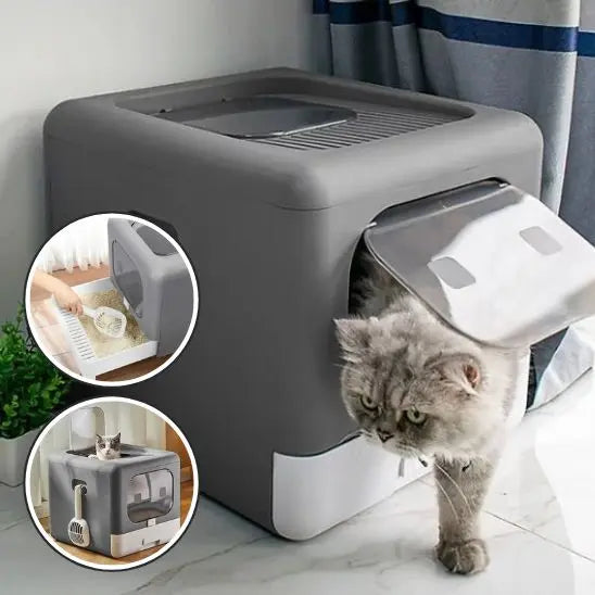 Litière pour chat avec couvercle et pliable Wisforfurniture Store