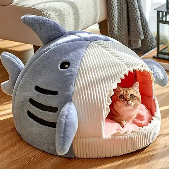 Lit pour Chat doux et chaud en forme de Requin Zone Chaton