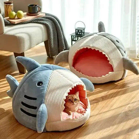 Lit pour Chat doux et chaud en forme de Requin Zone Chaton