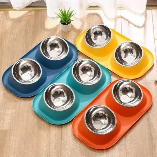 Gamelle Double en acier inoxydable pour chat Shop1103305562 Store