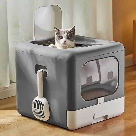 Litière pour chat avec couvercle et pliable Wisforfurniture Store