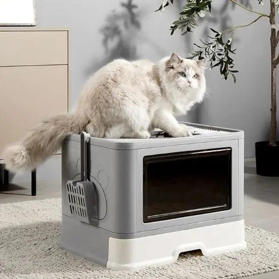 Litière pour chat pliable avec brosse inrégré BingoPaw Store