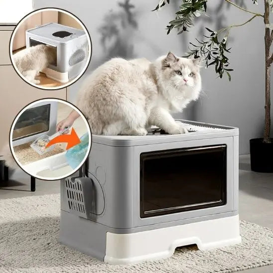 Litière pour chat pliable avec brosse inrégré BingoPaw Store