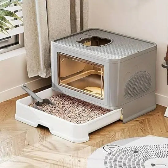 Litière pour chat pliable avec brosse inrégré BingoPaw Store