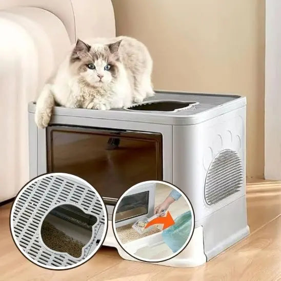 Litière pour chat pliable avec brosse inrégré BingoPaw Store