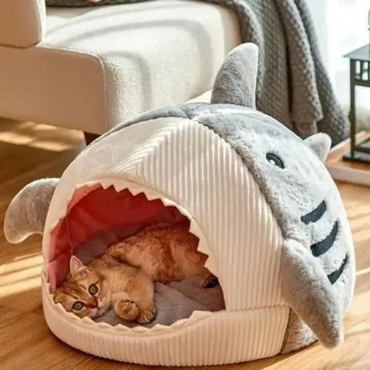 Lit pour Chat doux et chaud en forme de Requin Zone Chaton