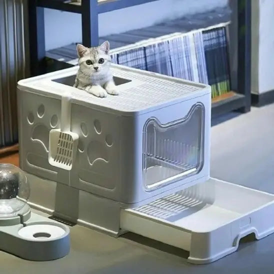 Litière pour Chat Pliable avec couvercle BingoPaw Store