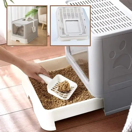Litière pour Chat Pliable avec couvercle BingoPaw Store